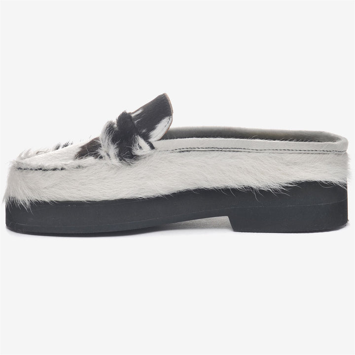 Brown White Women's Fashion Slip-On Moccasins with Cow-Print Leather 3