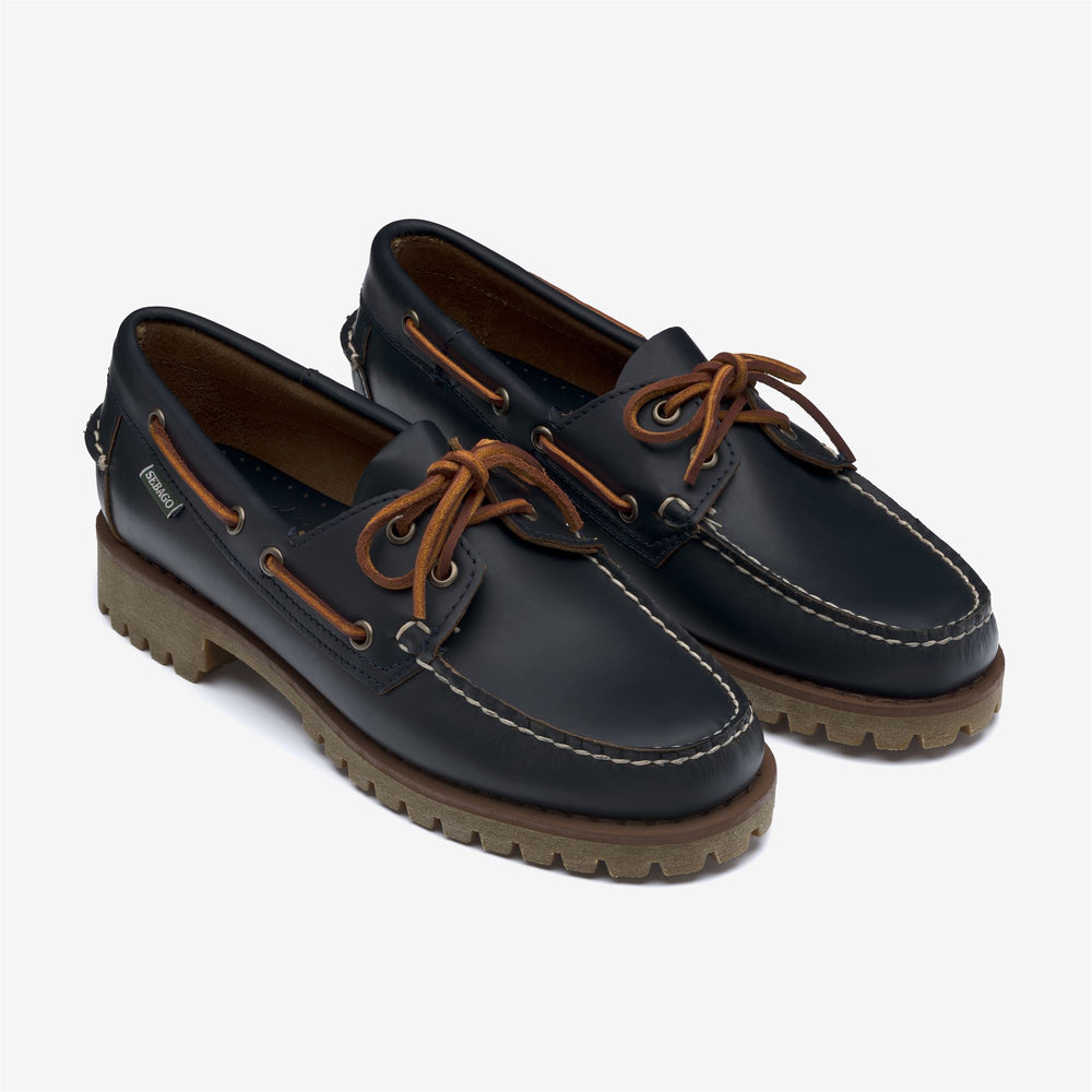 Navy Blue Women's Low Cut Leather Moccasins for Leisure 02