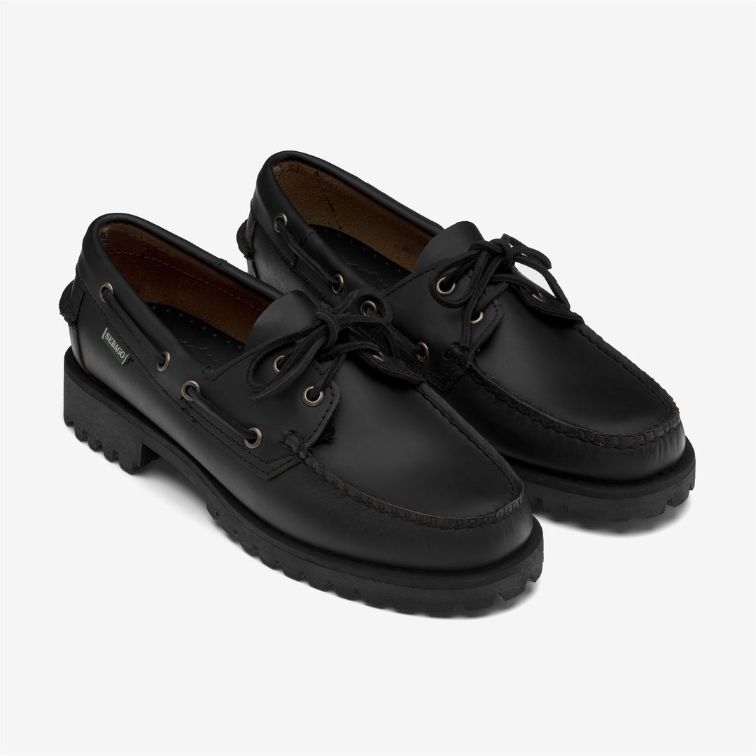 Black Women's Low Cut Leather Moccasins for Leisure main