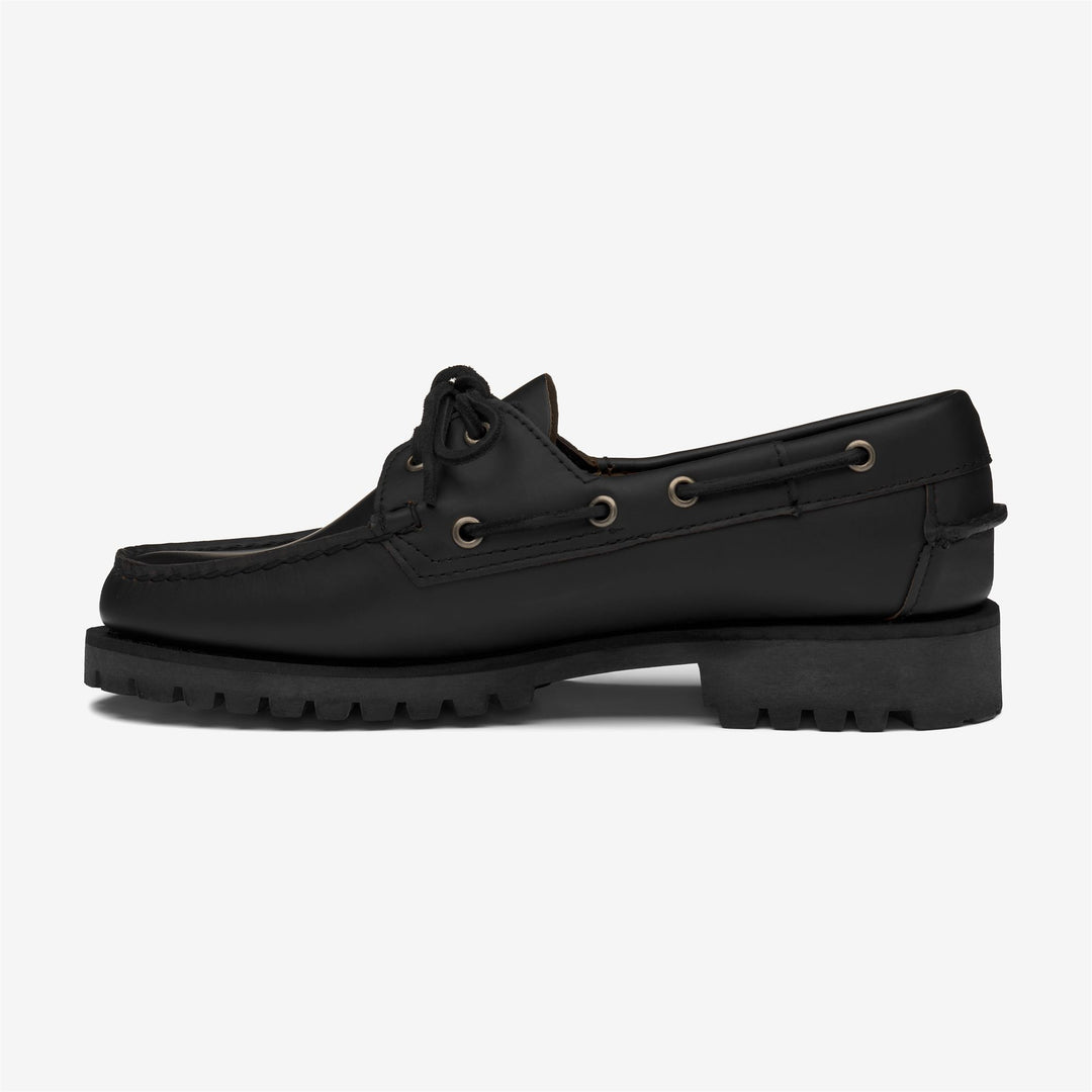 Black Women's Low Cut Leather Moccasins for Leisure main