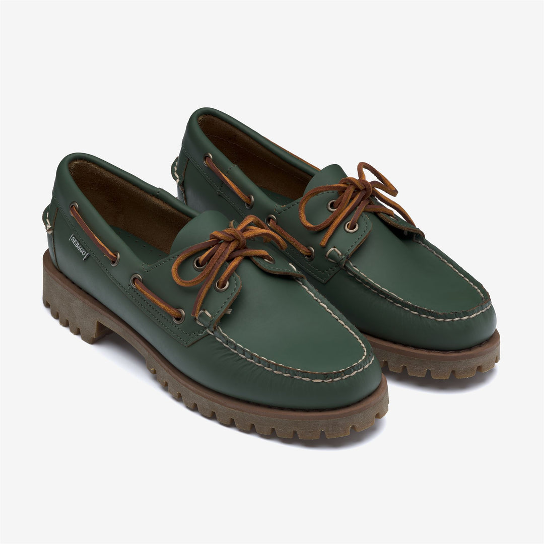 Chive Green Women's Low Cut Leather Moccasins for Leisure main