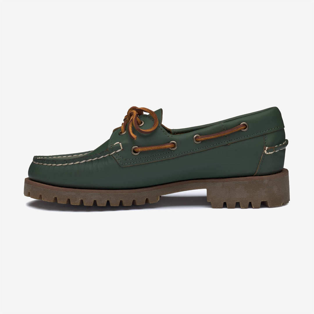 Chive Green Women's Low Cut Leather Moccasins for Leisure main