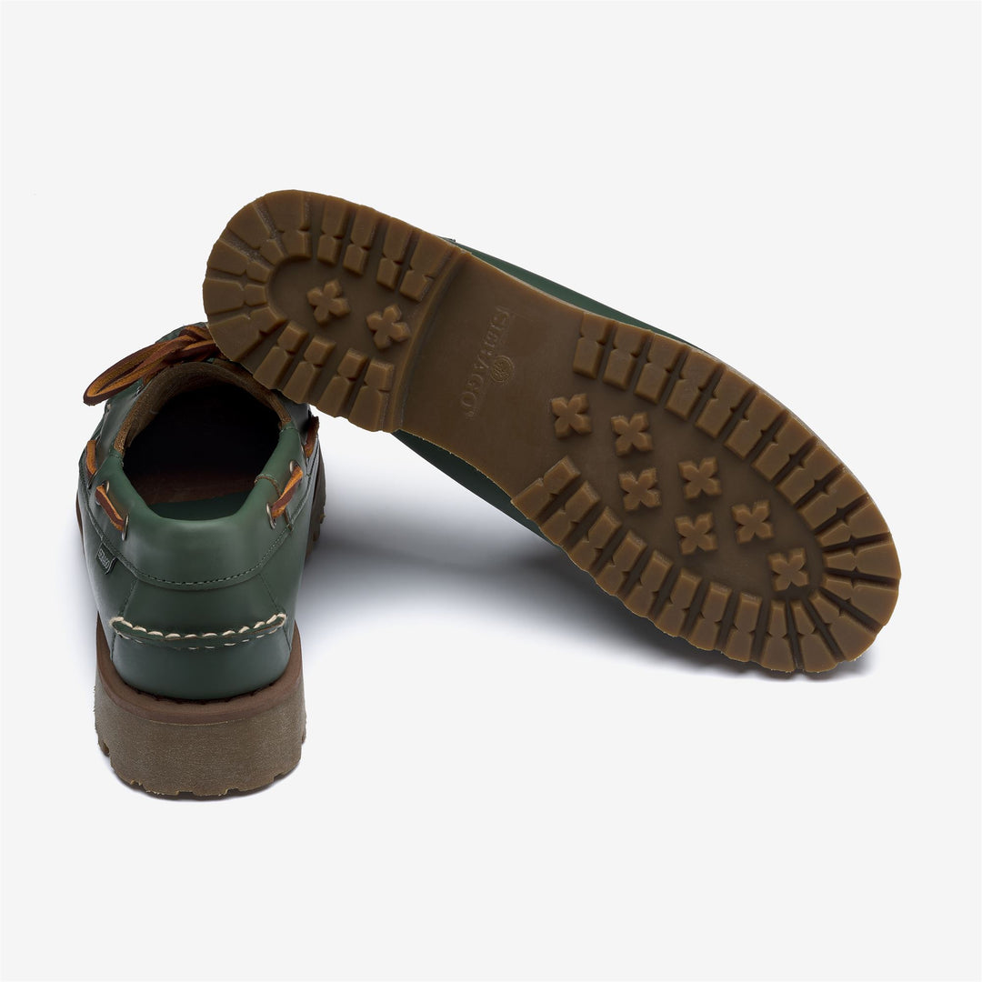 Chive Green Women's Low Cut Leather Moccasins for Leisure main