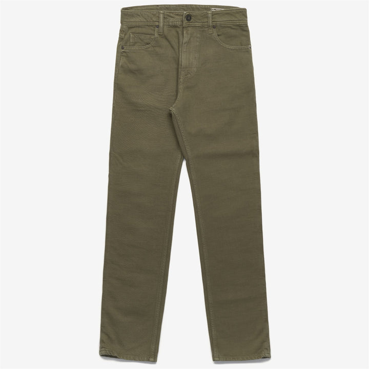 Pantalon de loisirs 5 poches pour homme en coton doux marron vert 1