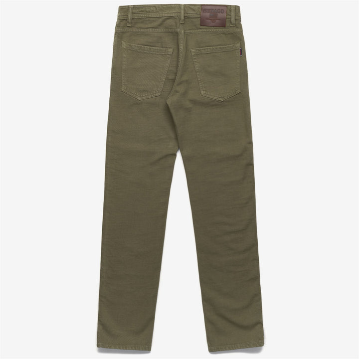 Pantalón de cinco bolsillos para hombre en algodón suave, color marrón y verde 2