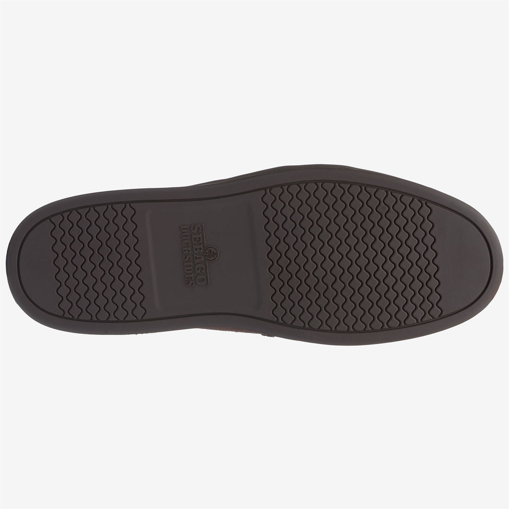 Dark brown Men's Suede Lace-Up Moccasins with Rubber Sole 02