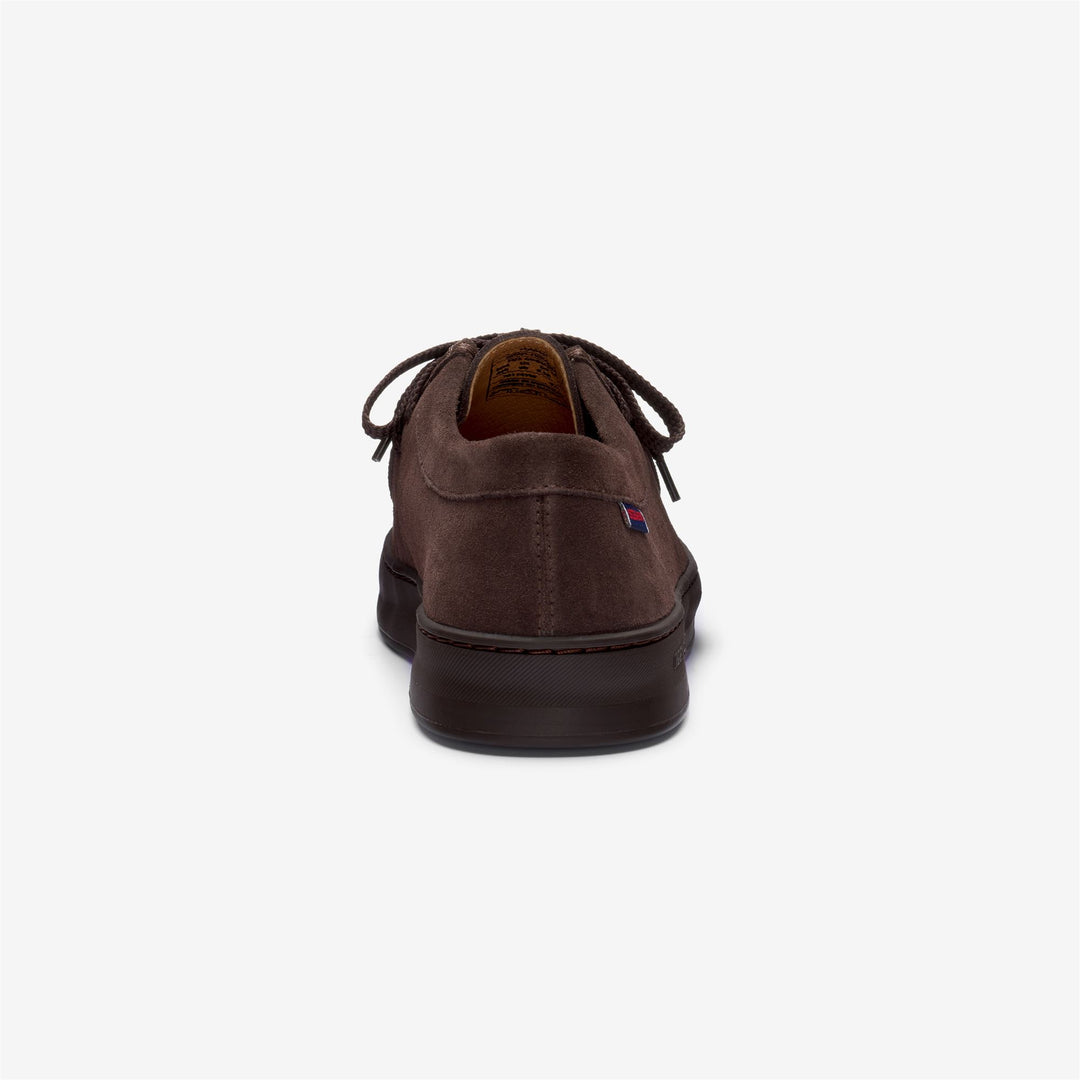 Dark brown Men's Suede Lace-Up Moccasins with Rubber Sole main