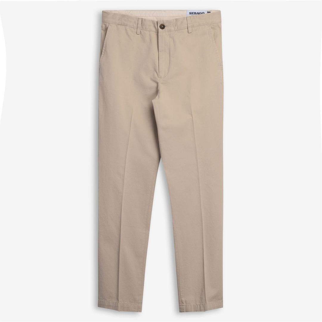 Beige-gelbe Herren Chinohose für die Freizeit mit Tailored Fit 01