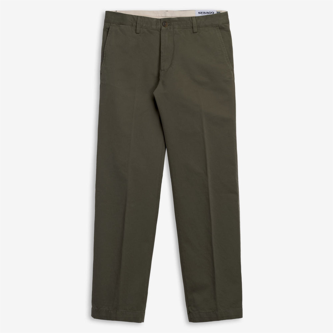 Pantaloni Chino Uomo Verde Marrone per Tempo Libero Slim Fit 01