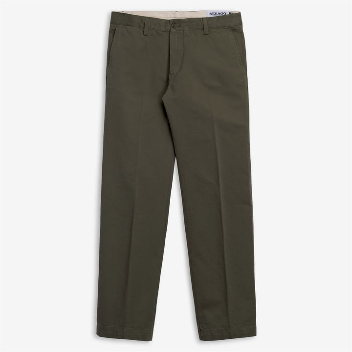 Pantaloni Chino Uomo Verde Marrone per Tempo Libero Slim Fit 1