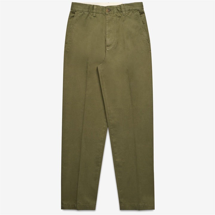 Pantaloni Chino Uomo Verde Marrone per Tempo Libero Slim Fit 1