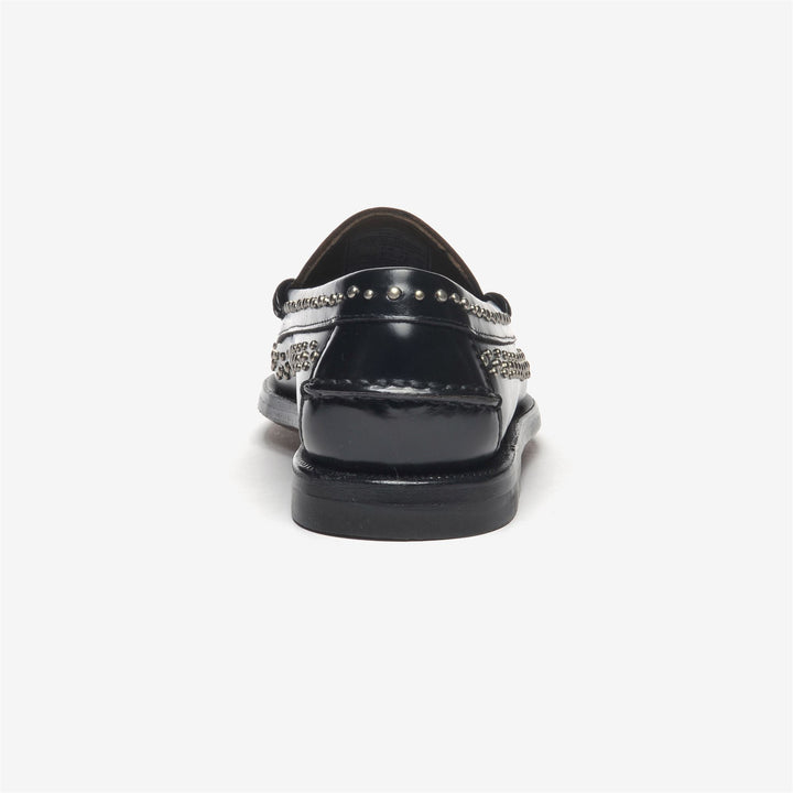 Black Women's Leather Moccasin with Stud Embellishments 5
