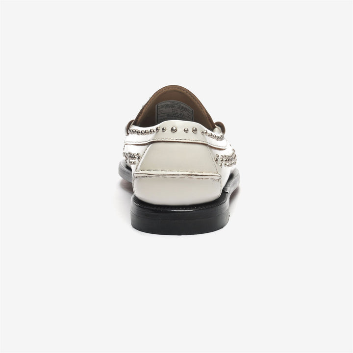 Grey White Women's Leather Moccasin Business Footwear with Studs 5