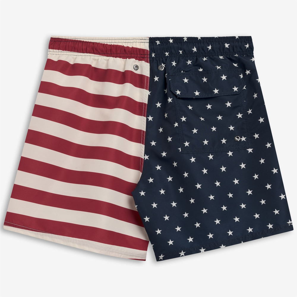 Red Blue Men's USA Flag Yachting Swimming Trunks with Quick-Dry Fabric 02