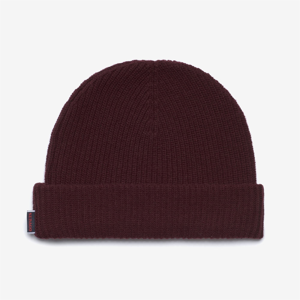 Red unisex wool beanie hat for cold weather 02