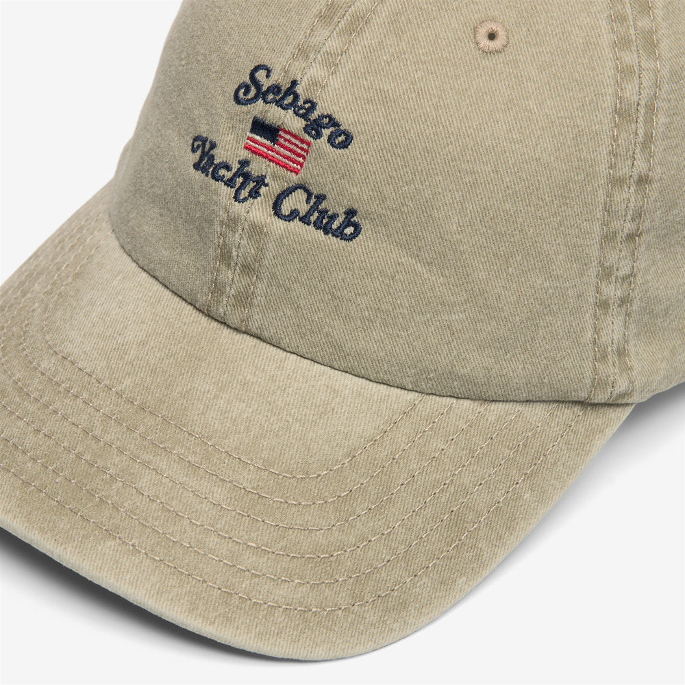 Casquette de loisirs unisexe en coton beige et marron avec détails brodés 02