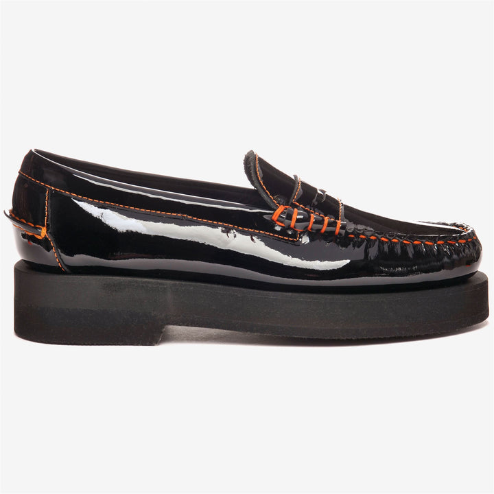 Black Orange Women's Fashion Moccasin with Comfortable Platform Sole 1