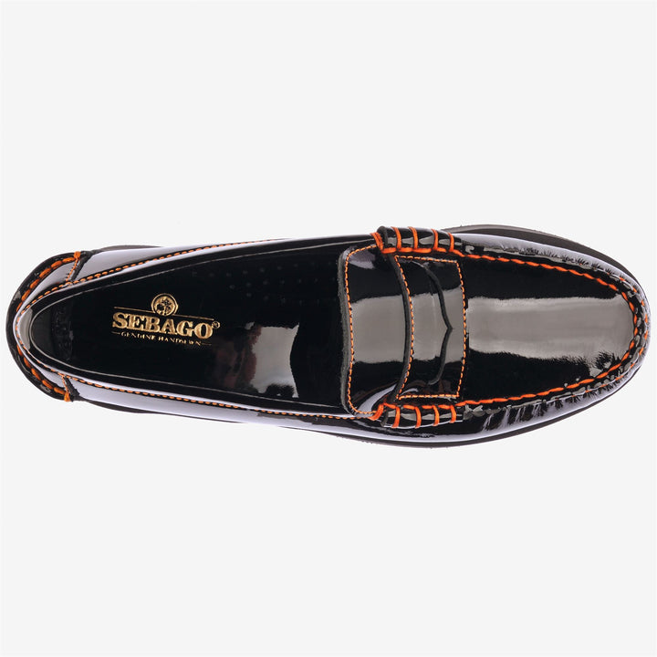 Schwarz Orange Damen Fashion Mokassin mit bequemer Plateausohle 4