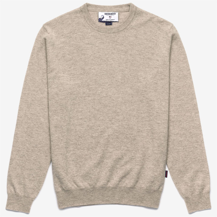 Pull unisexe en cachemire beige et marron 1