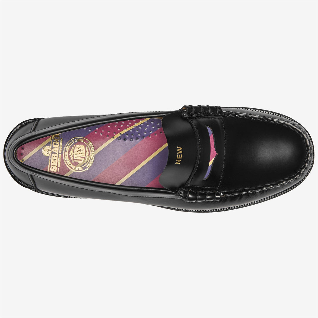 Mocassins en cuir noir pour homme main