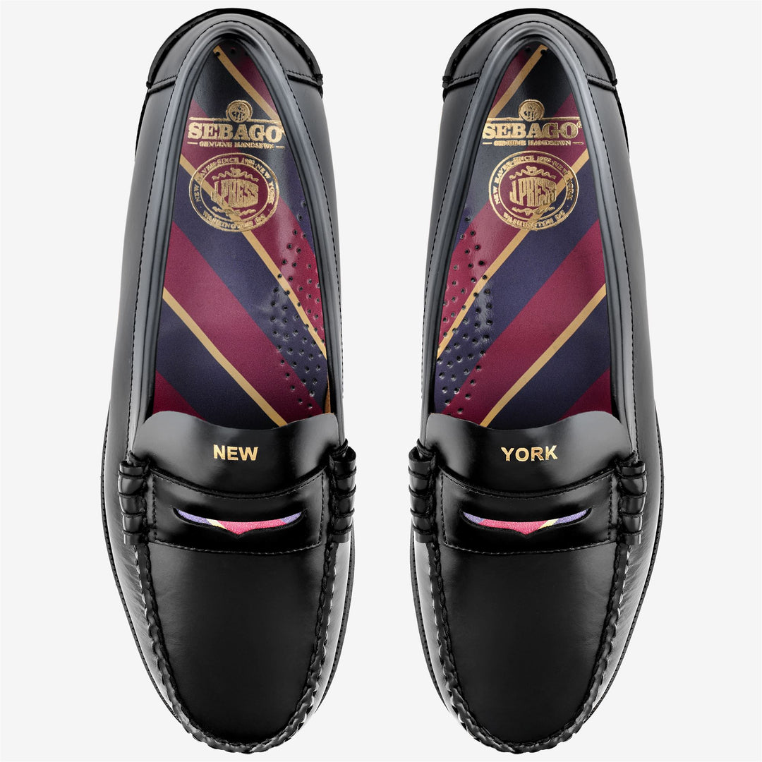 Mocassins en cuir noir pour homme main