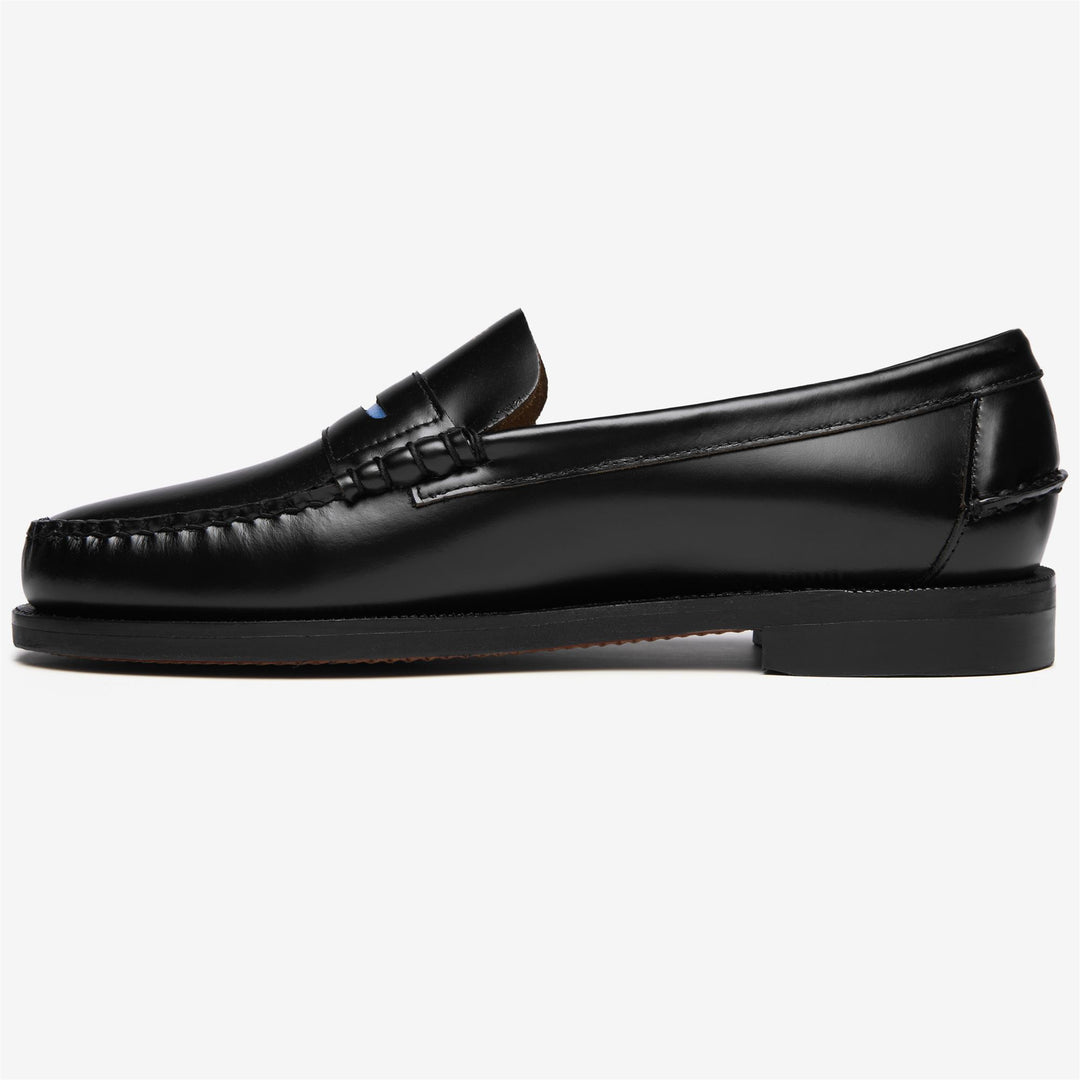 Mocassins d'affaires noirs pour hommes avec tige en cuir main
