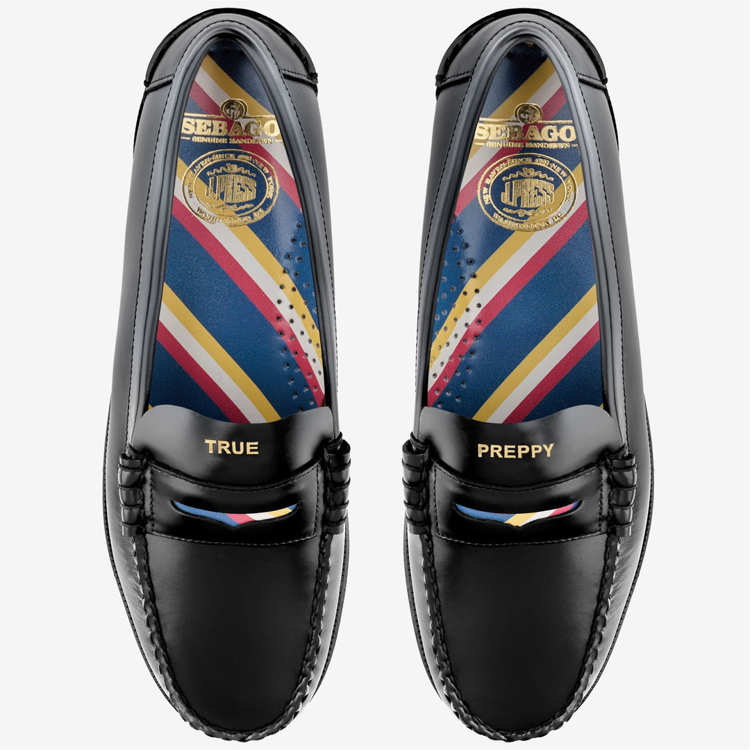Mocassins d'affaires noirs pour hommes avec tige en cuir main