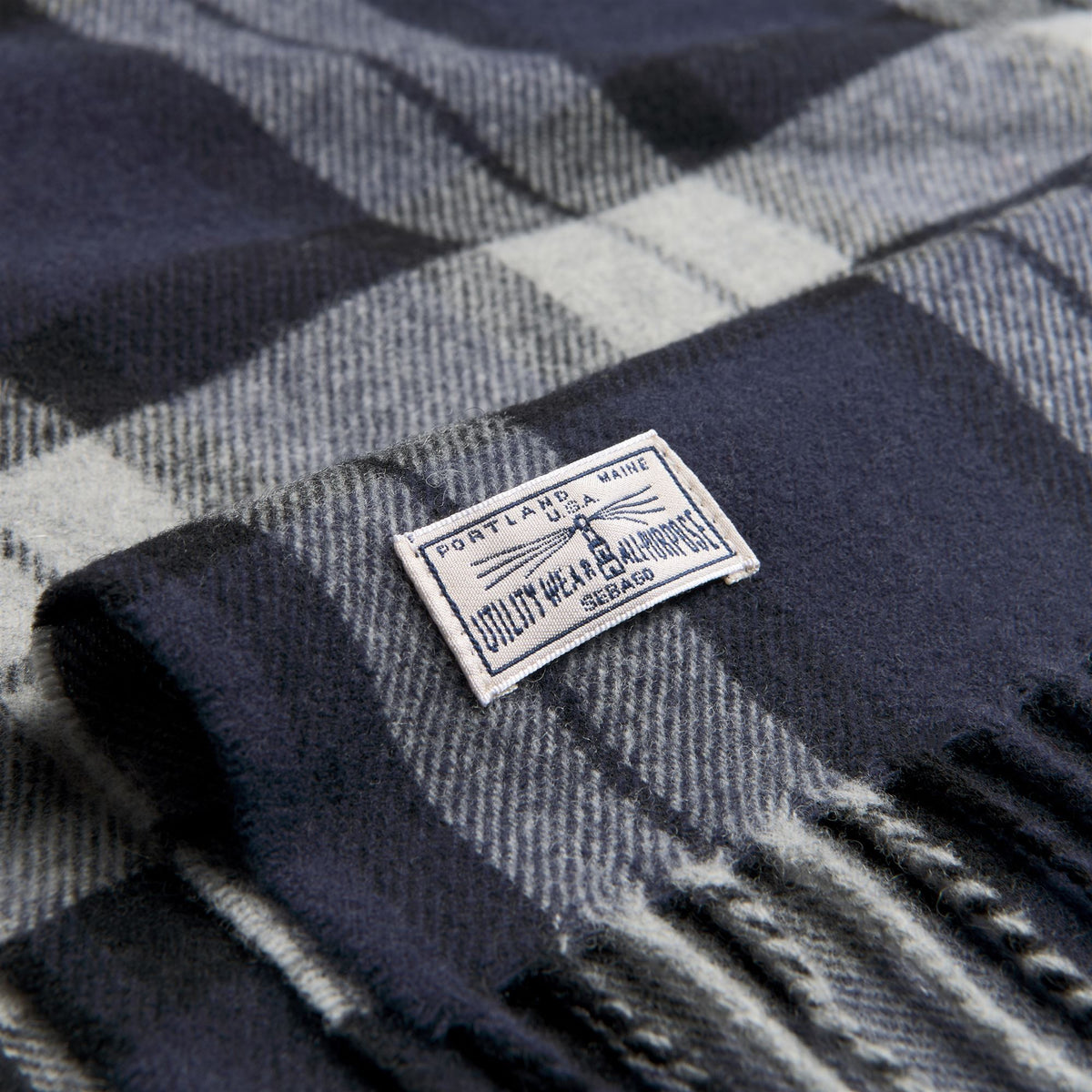 Blue Unisex Wool Scarf