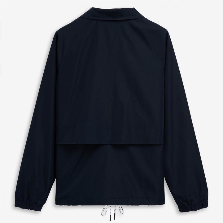 Dark Blue Unisex Mid-Length Utility Jacket with Striped Lining 2