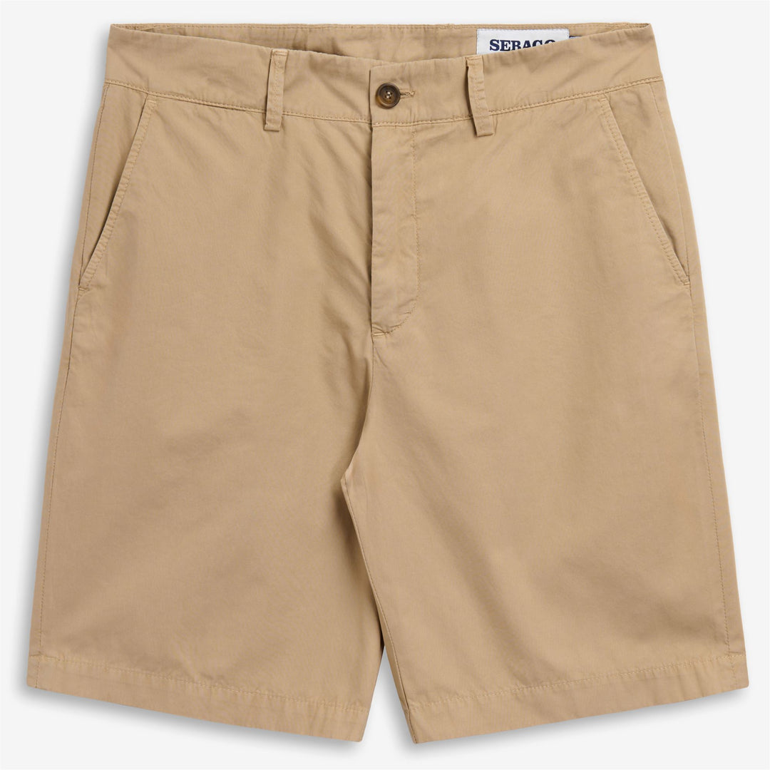 Short chino beige pour homme en coton confortable 01