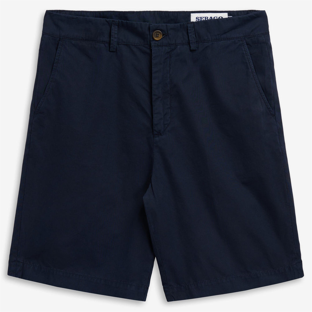 Short chino bleu foncé pour homme en coton confortable 01