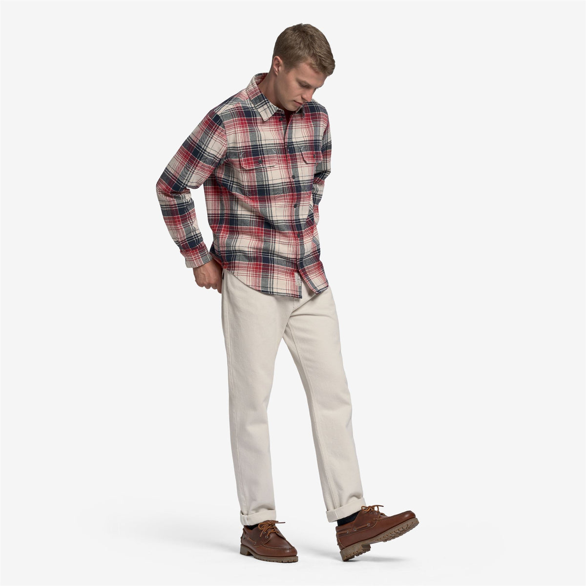 White Unisex Checkered Overshirt