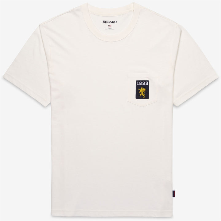 Natural White Unisex Yachting T-Shirt with Pocket and Ribbed Neck 1