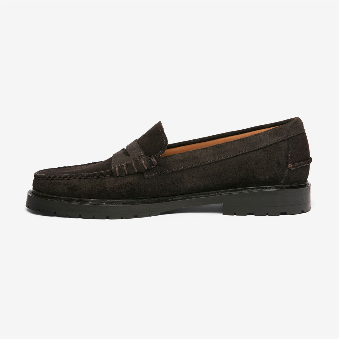 Dark brown Men's Suede Moccasin Loafers with Artisanal Stitching main
