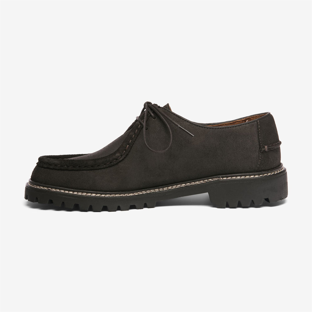 Dark brown Men's Suede Moccasin Docksides with Rubber Sole main