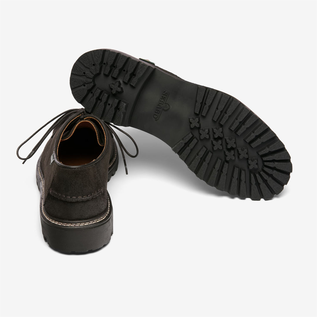 Dark brown Men's Suede Moccasin Docksides with Rubber Sole main