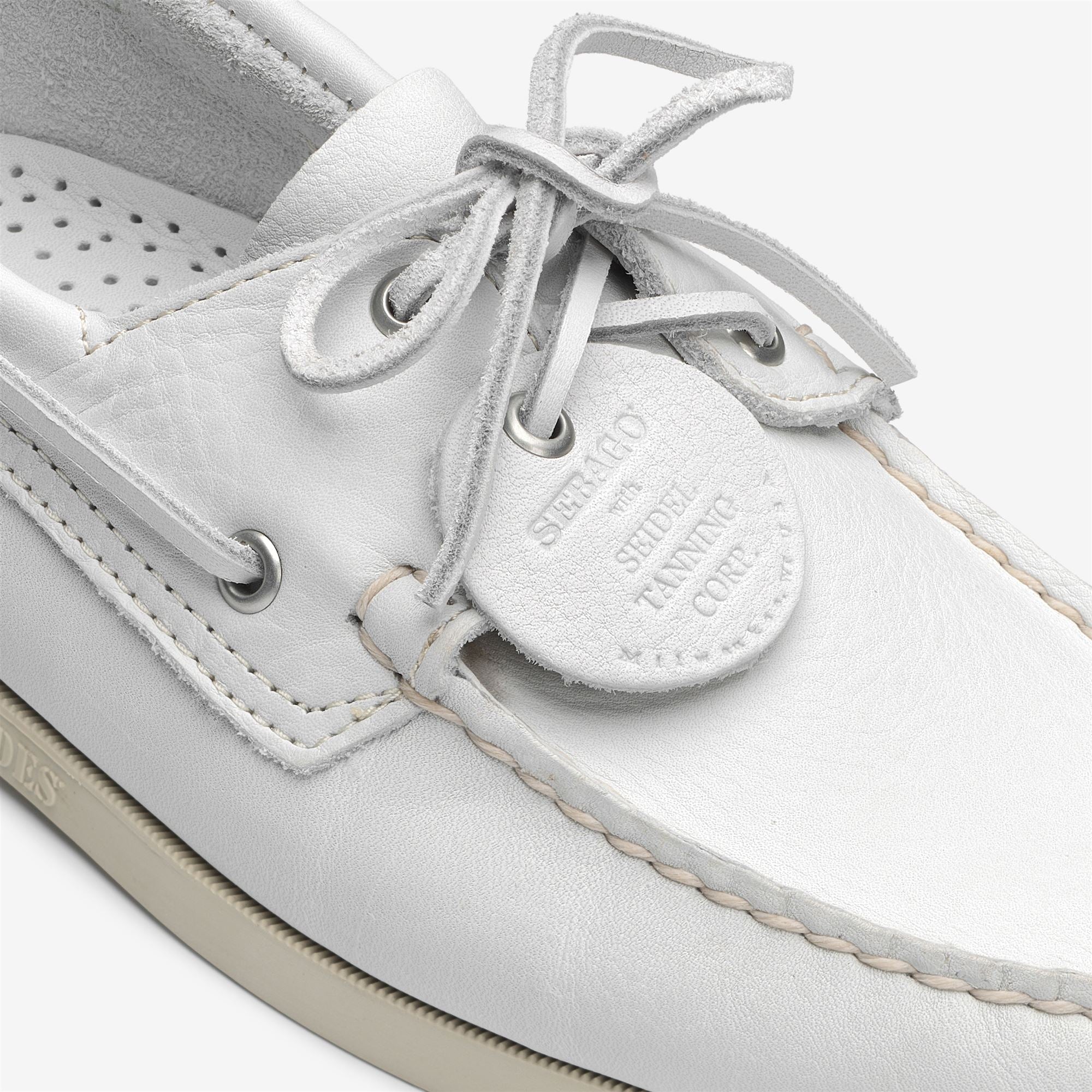 White Men's Yachting Moccasins with Leather Construction | Sebago
