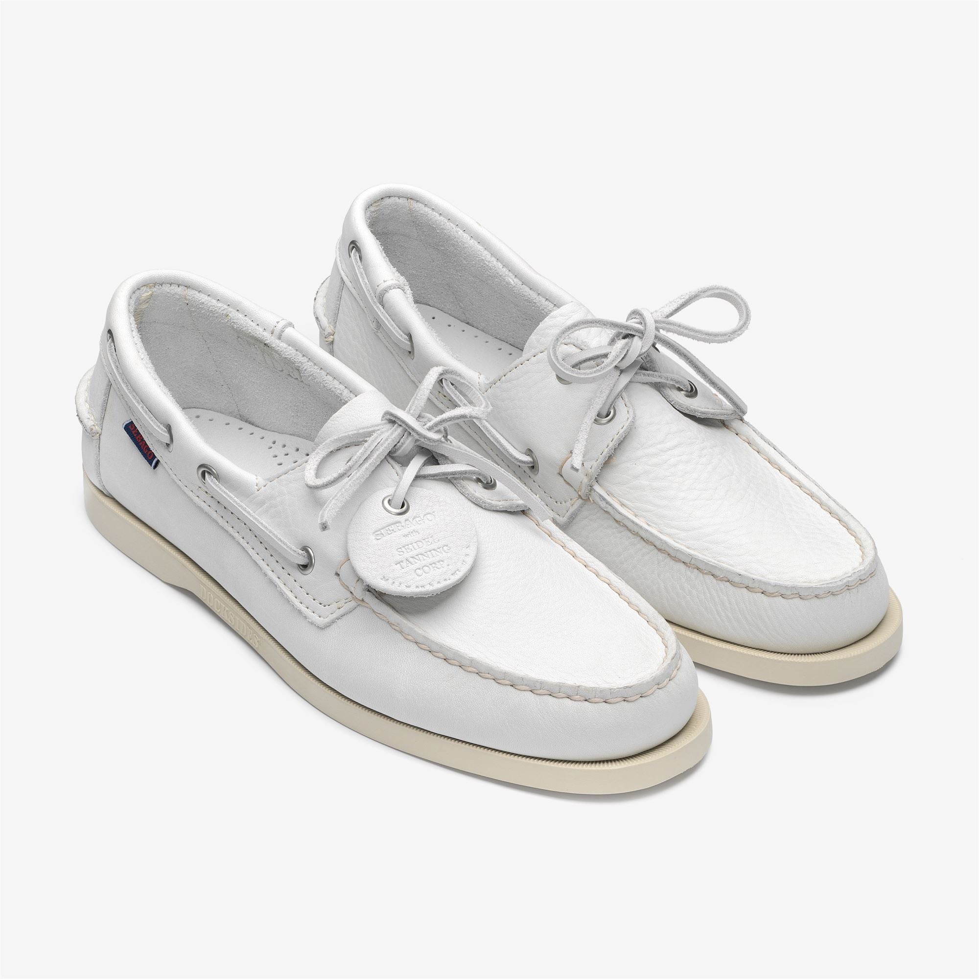 White Men's Yachting Moccasins with Leather Construction | Sebago