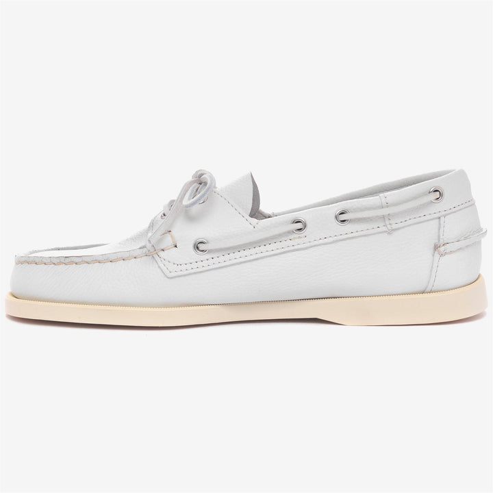 Mocassini da uomo bianchi da yachting con struttura in pelle 3