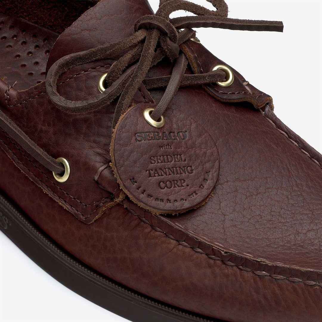 Dunkelbrauner Herren-Bootsmokassin aus handgefertigter Produktion für den Yachtsport main