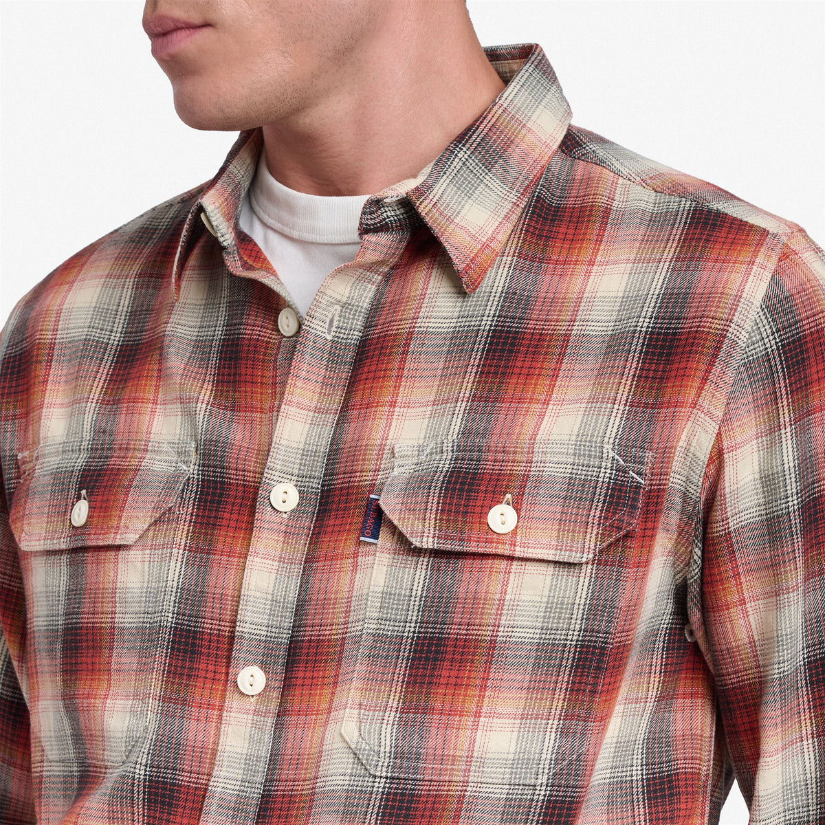 White Unisex Cotton Flannel Overshirt