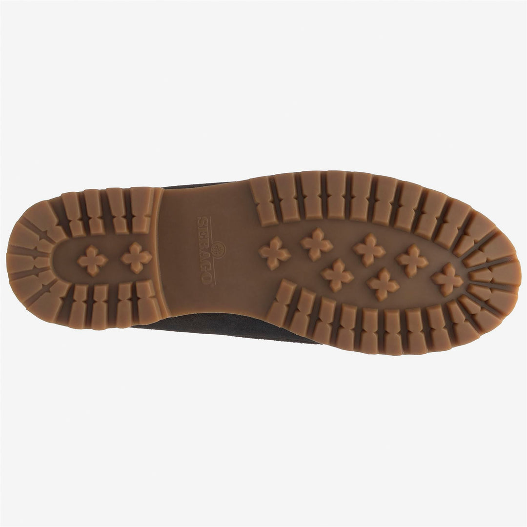 Mocassins en daim marron foncé pour homme avec semelles en gomme miel main