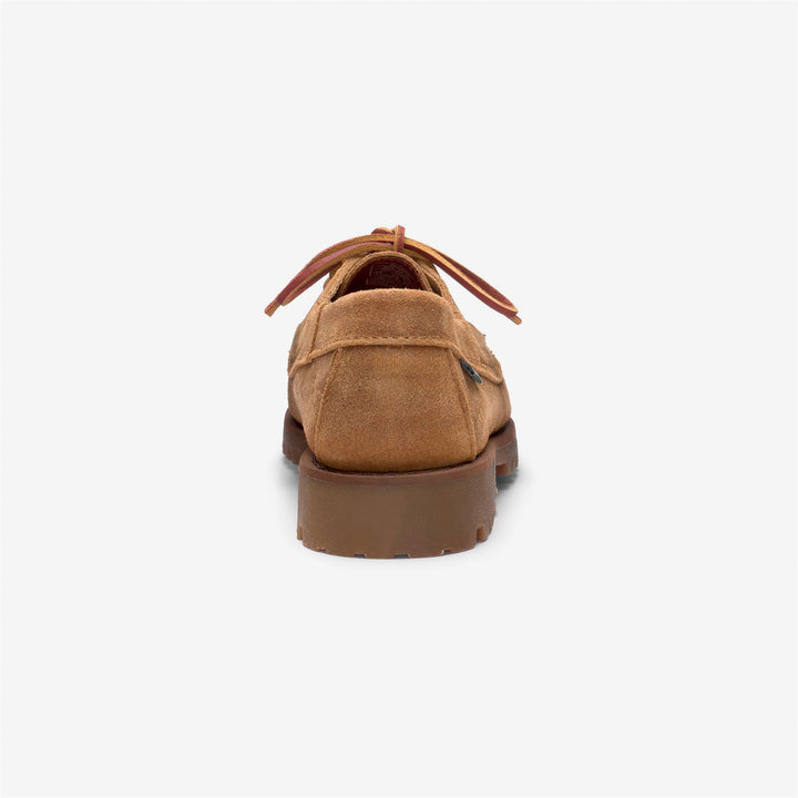 Beige men's suede moccasins with gum soles 5