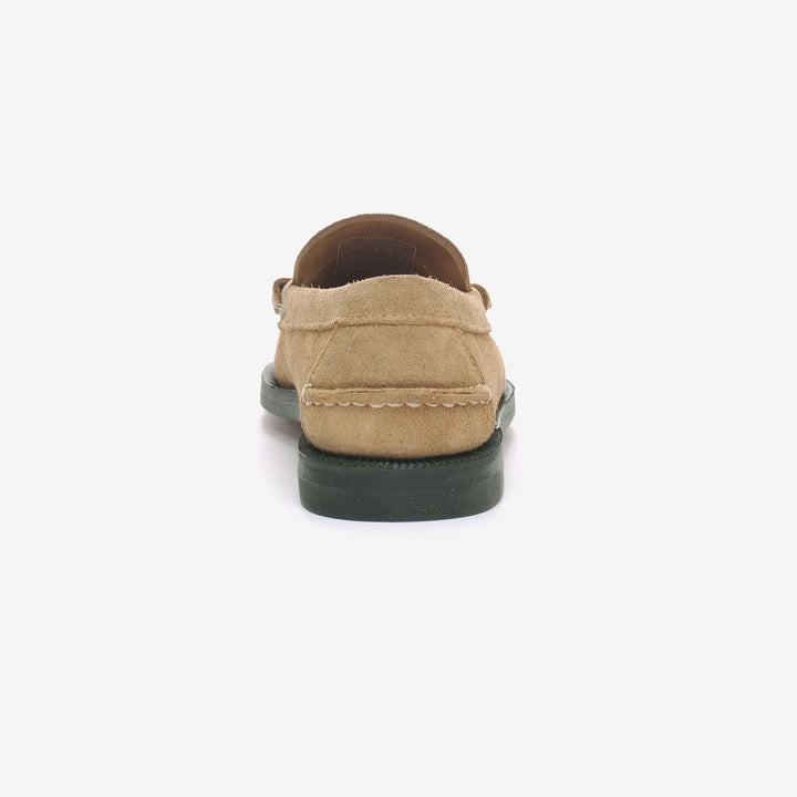Beige women's classic business moccasins with leather sole 5