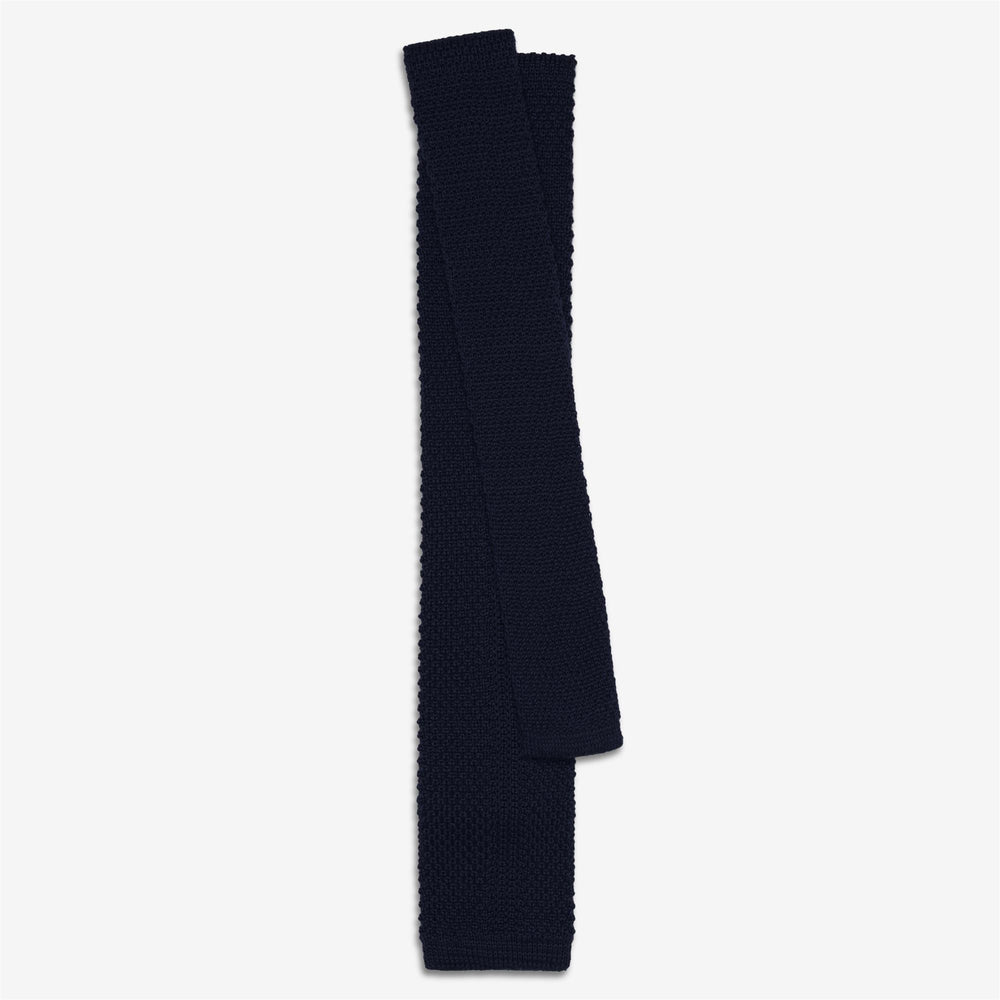 Corbata de punto de lana unisex azul marino para tiempo libre 02