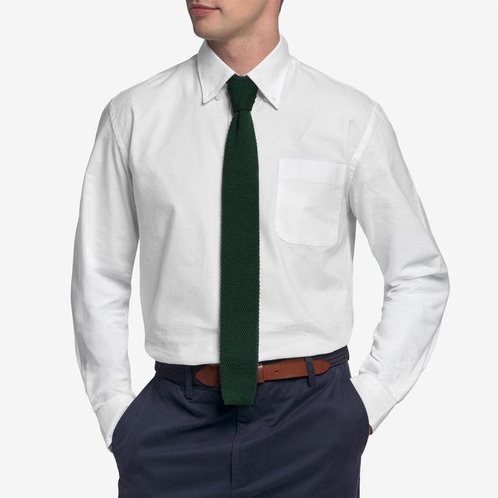 Green Unisex Knitted Wool Tie for Leisure Wear 3