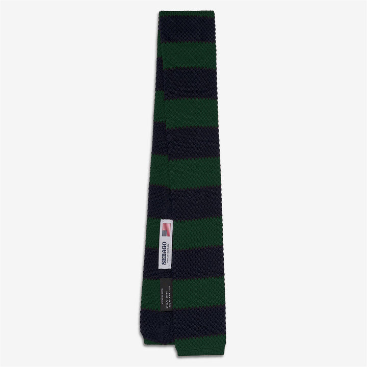 Dunkelblau-grüne Unisex-Strickkrawatte aus Wolle für die Freizeit 1