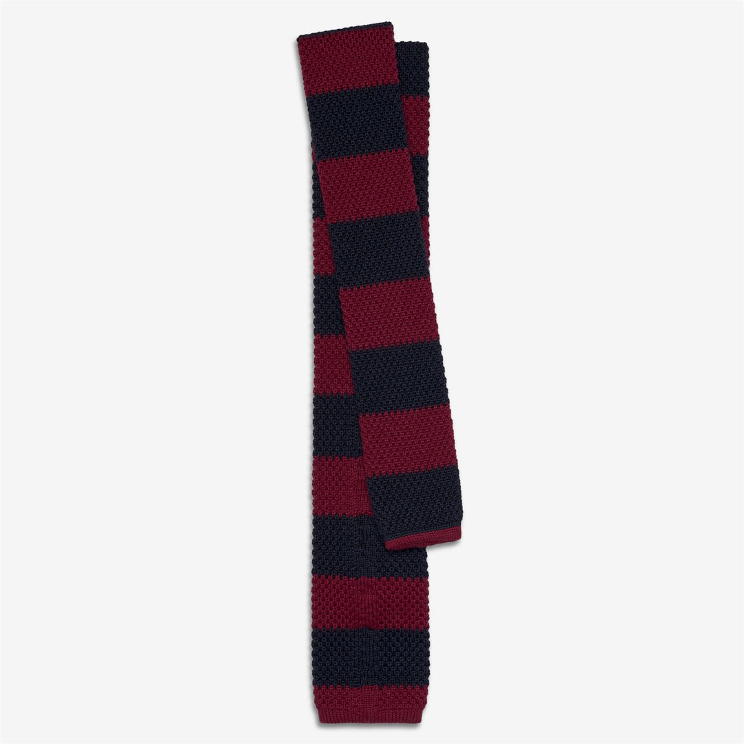 Corbata unisex de lana de punto azul oscuro con diseño de rayas main