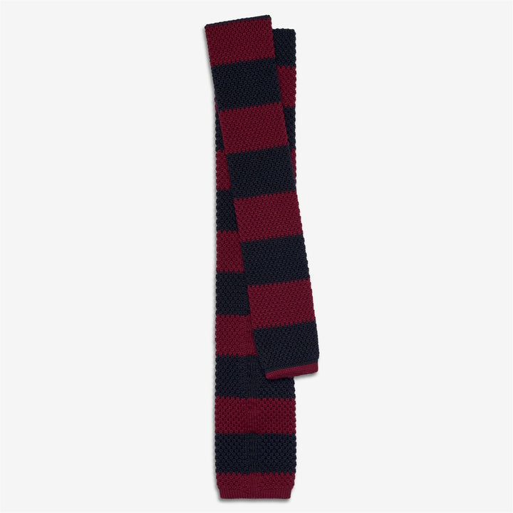 Corbata unisex de lana de punto azul oscuro con diseño de rayas 2