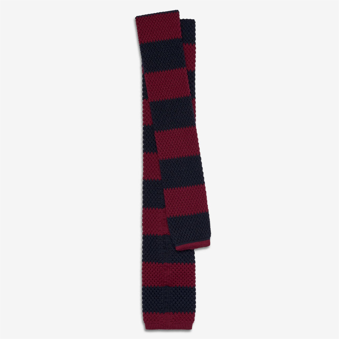 Dark Blue Unisex Knitted Wool Tie with Striped Design main
